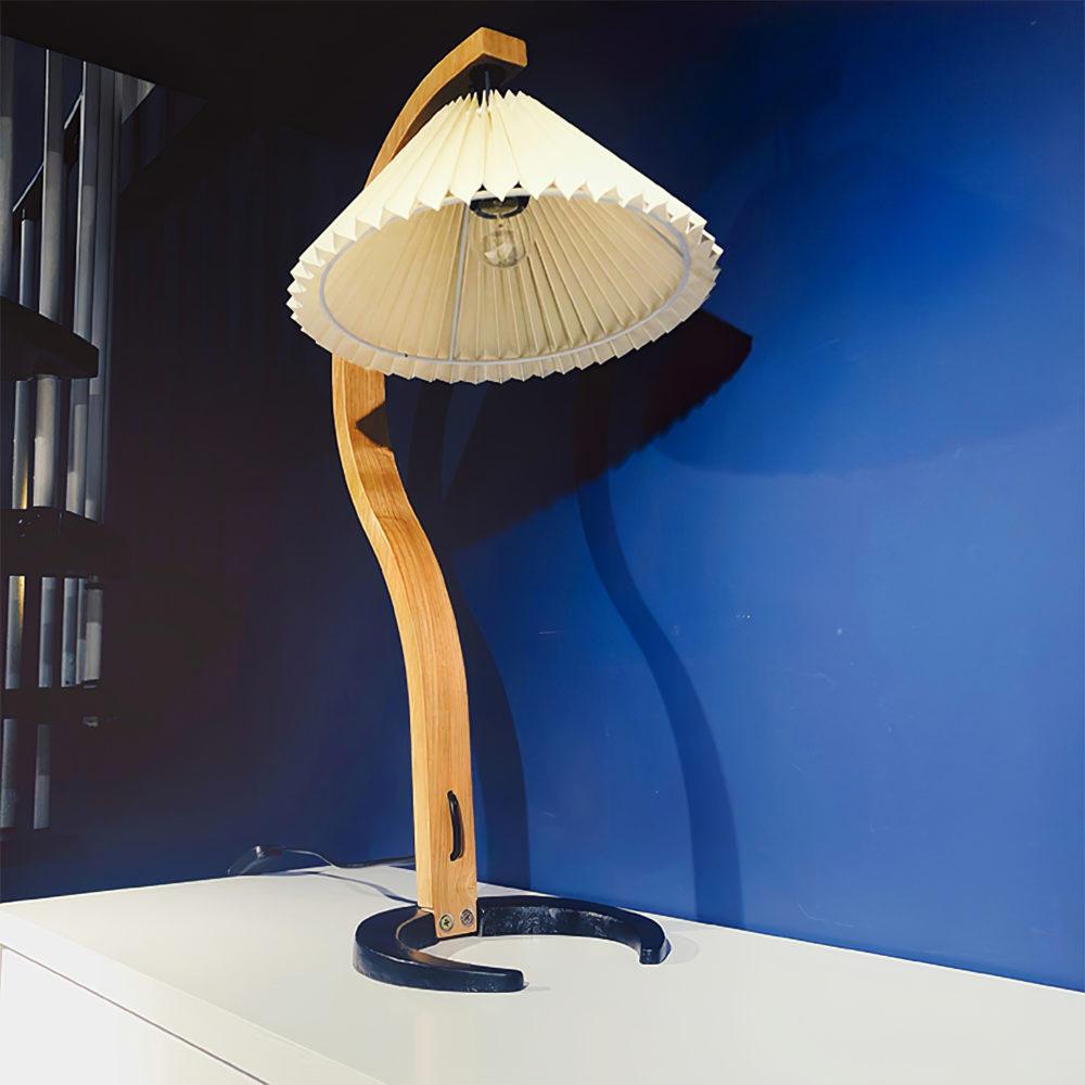 Rustic Wooden Desk Lamp with Organic Shape