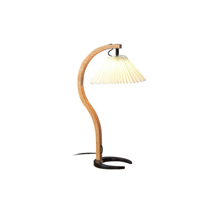 Rustic Wooden Desk Lamp with Organic Shape