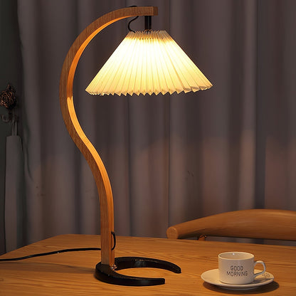 Rustic Wooden Desk Lamp with Organic Shape