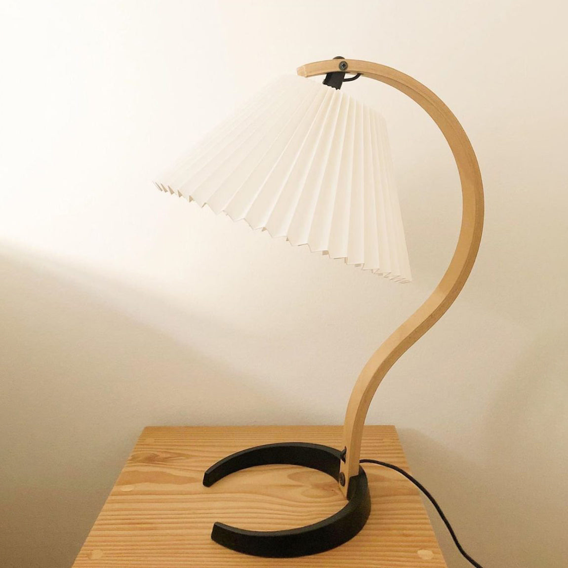 Rustic Wooden Desk Lamp with Organic Shape