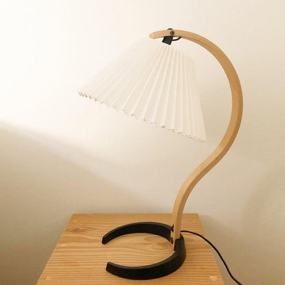 Rustic Wooden Desk Lamp with Organic Shape