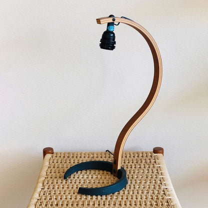 Rustic Wooden Desk Lamp with Organic Shape