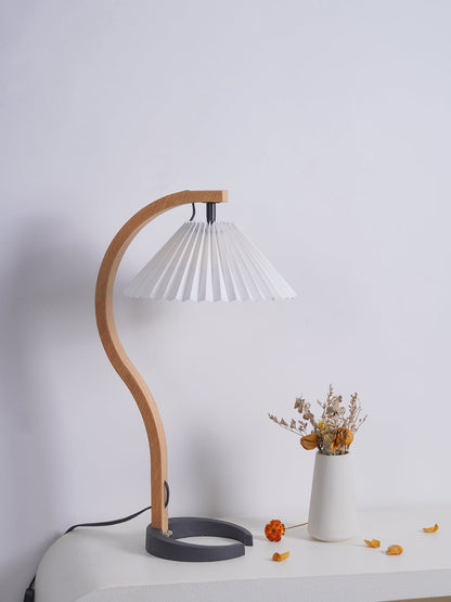 Rustic Wooden Desk Lamp with Organic Shape