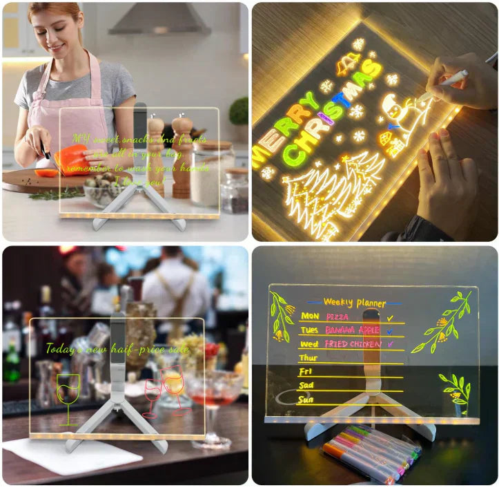 Colorful LED Display Board - Reusable Light Up Sign