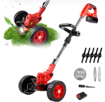 Portable 3-in-1 Cordless Lawn Mower with Adjustable Handle