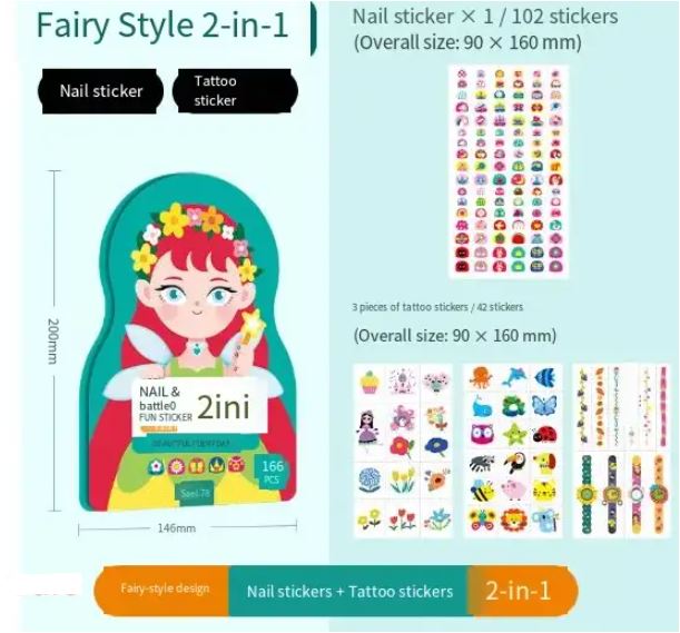 Fun Kids Nail Art Stickers (120 Count) - Fesara
