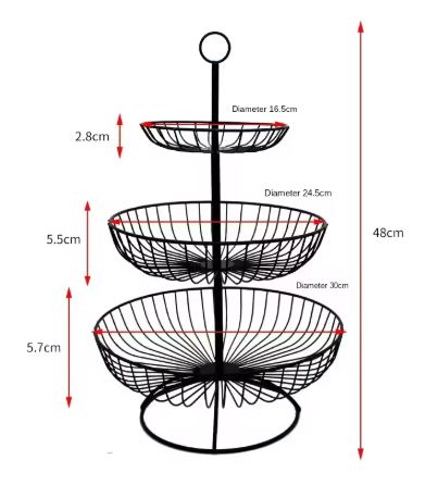 Premium 3-Tier Fruit and Veggie Storage Rack in Gold