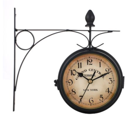 Large Black Double Faced Station Clock