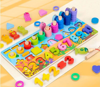 Educational Wooden Number Puzzle Toy Set