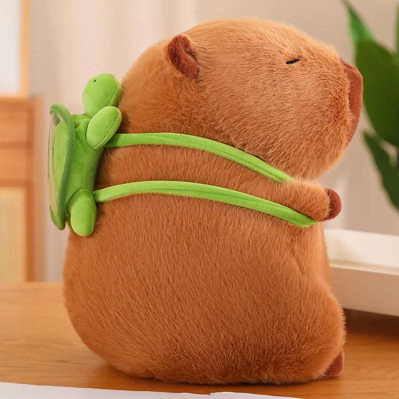 Adorable Plush Capybara with Turtle Bag