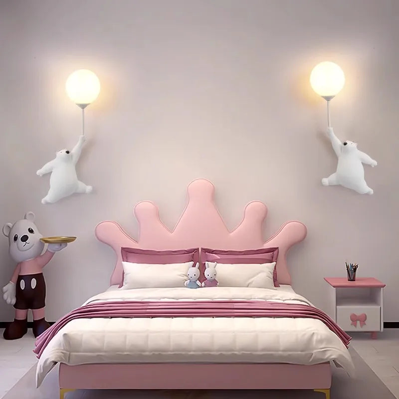 Colorful Kids Wall Lamp with 3D Moon Night Light - Fesara