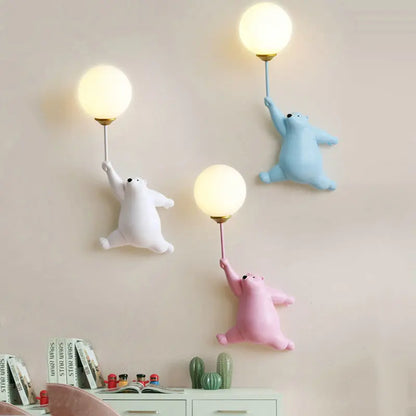 Colorful Kids Wall Lamp with 3D Moon Night Light