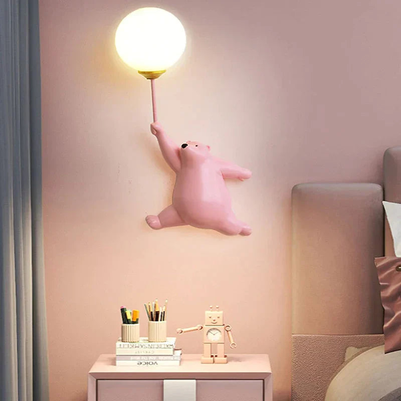 Colorful Kids Wall Lamp with 3D Moon Night Light