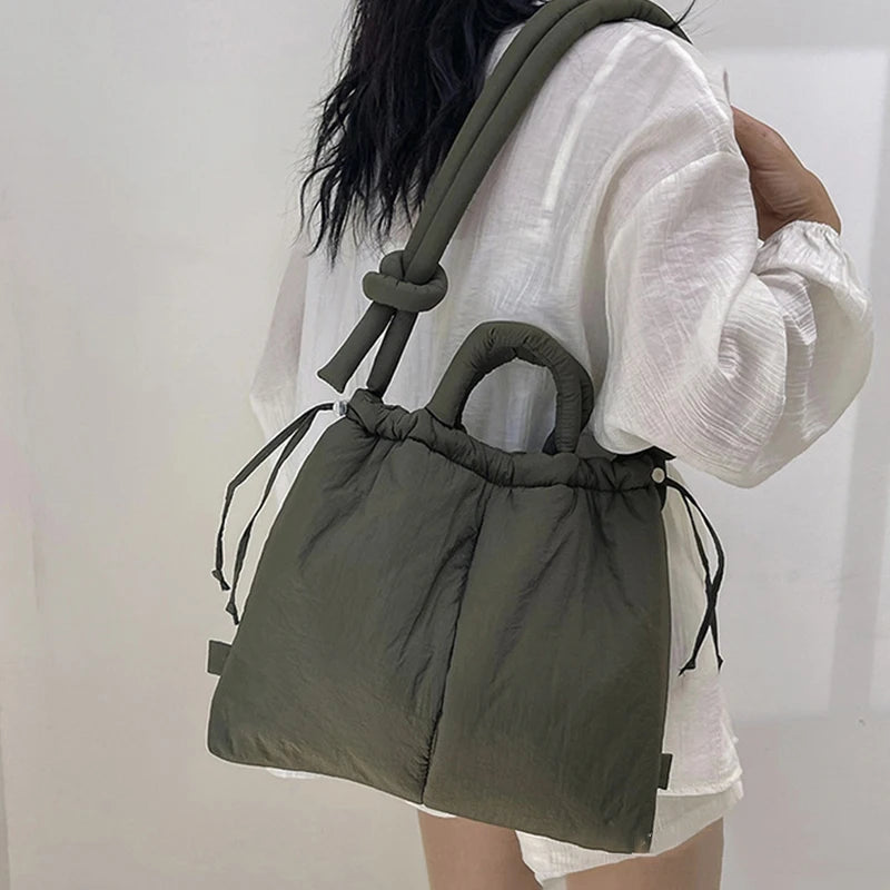 Fashionable Puffer Tote Bag with Adjustable Strap