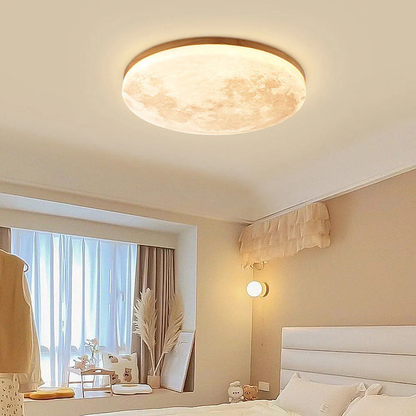 3D Moon LED Ceiling Lamp Dimmable Bedroom Light Fixture