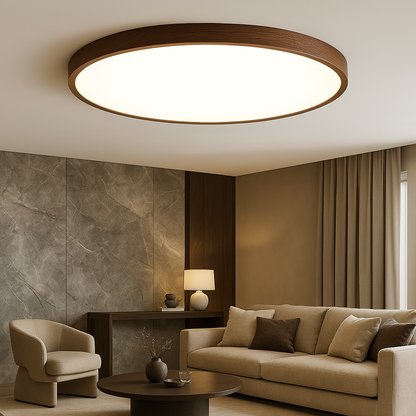 Stylish Wooden Ceiling Light with Dark Finish - Fesara