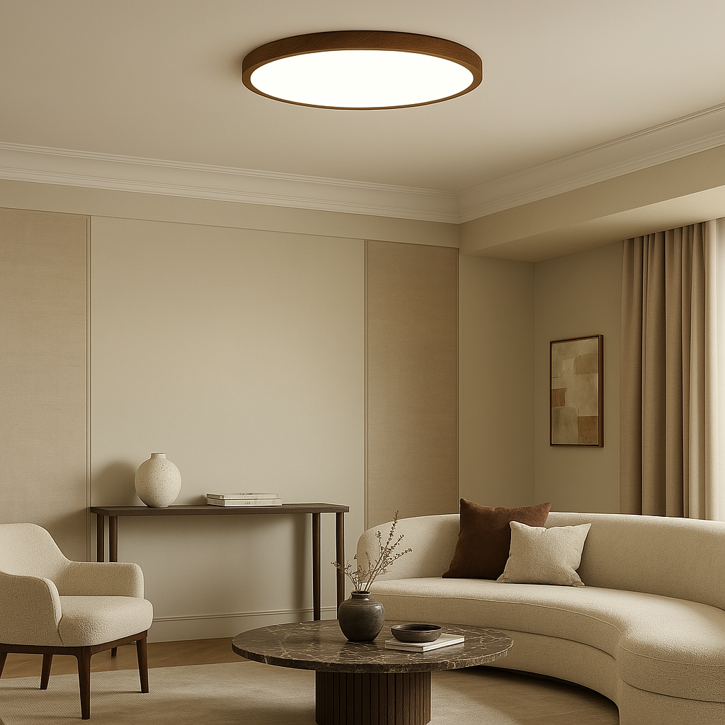 Ceiling lamp with dark wood grain 2
