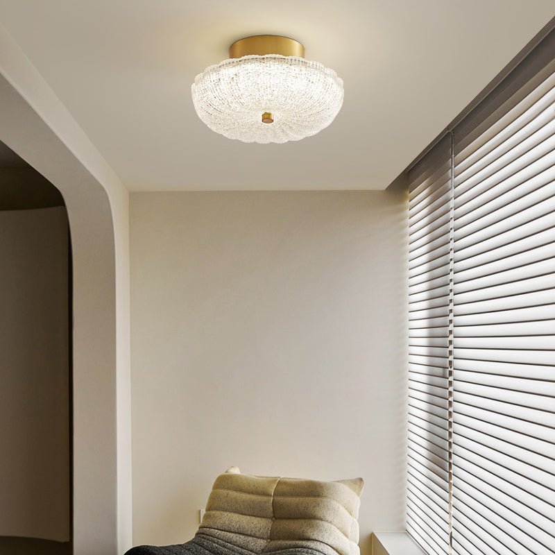 CelestiaGlow | Elegant Vintage Brass Ceiling Lamp with Crystal Diffuser 5