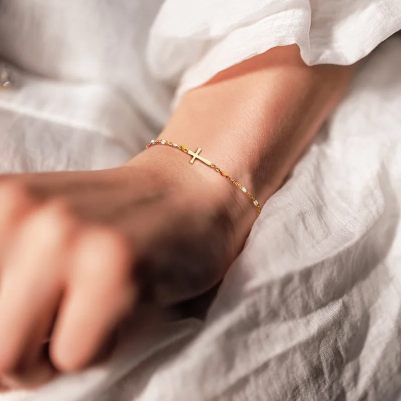 CelestialCross | Elegant Adjustable Silver Friendship Bracelet 8