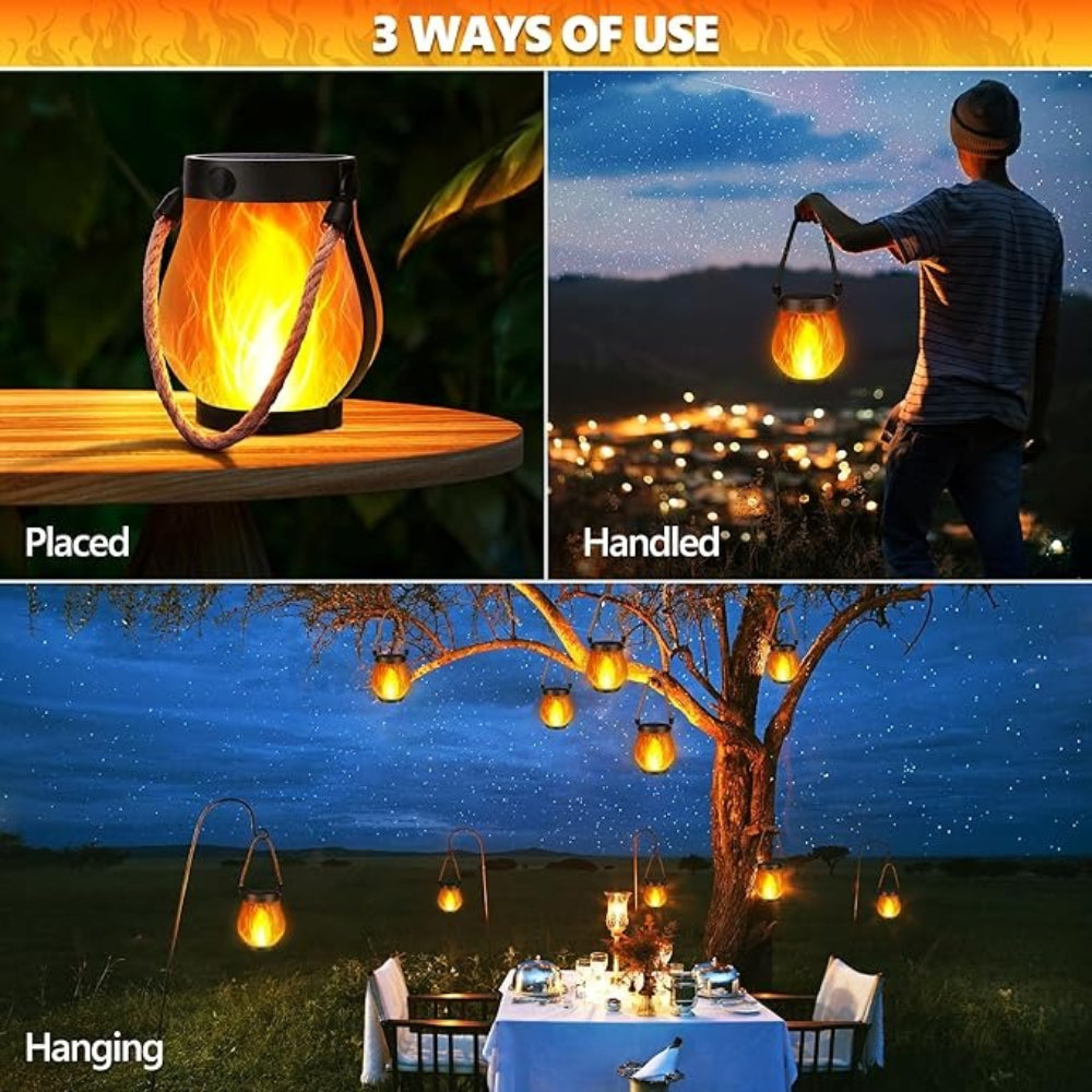 Centerpieces Solar Light Waterproof Lantern Flickering Garden Lamp 4