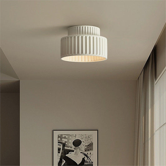 Simple White Ceramic Ceiling Light - Fesara