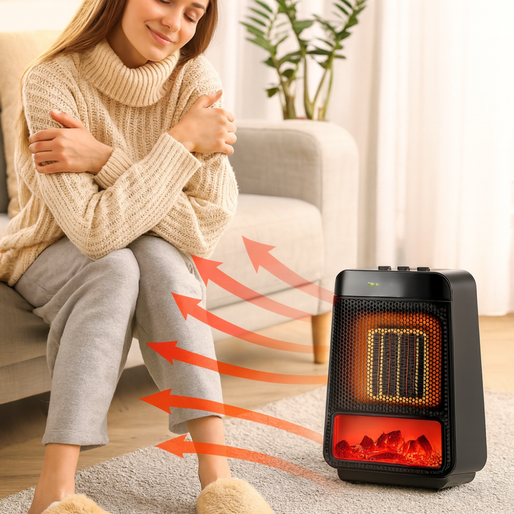 Compact Electric Heater with Digital Temperature Control - Fesara