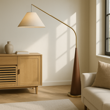 Rustic Traditional Solid Wood Arch Lamp - Fesara
