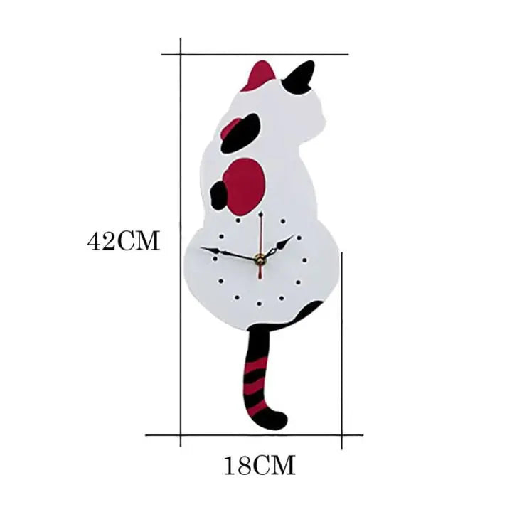 Cute Kitty Pendulum Wall Clock