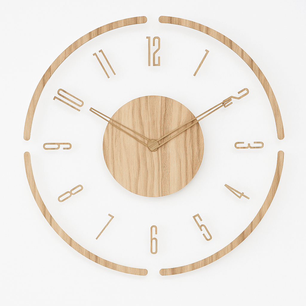 Simple Natural Wood Wall Clock Scandinavian Design