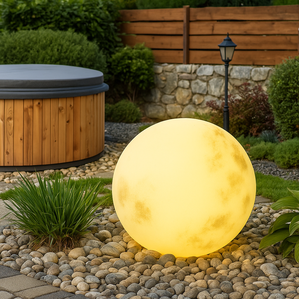 Moon Shaped Outdoor Solar Lamp