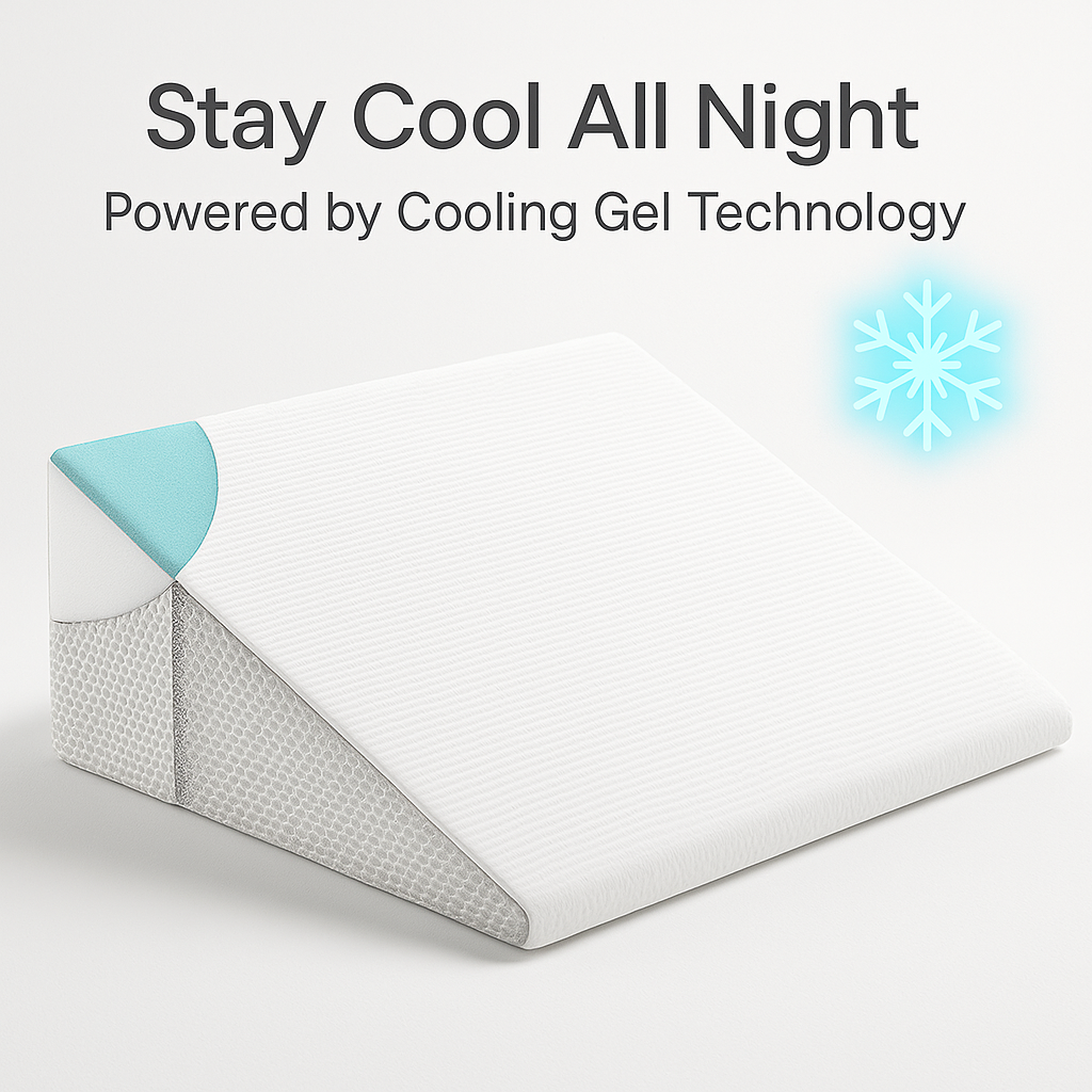 Comfortable Cooling Memory Foam Wedge Pillow for Back Pain