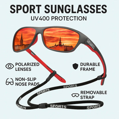 Men's Sports Wraparound Sunglasses with UV Protection
