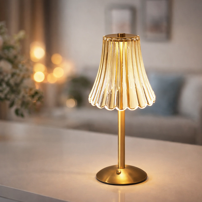 Luxury Glass Desk Lamp with Sensor and Rechargeable Light