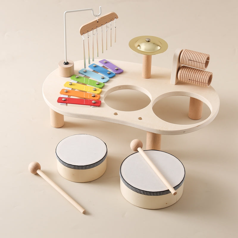 Children’s Wooden Music Table Xylophone Drums Educational Instrument 2