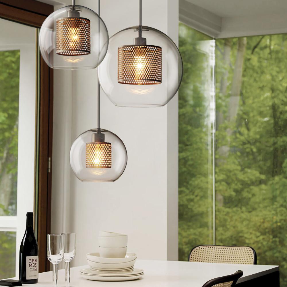 Sleek Round Cut Glass Pendant Light Fixture