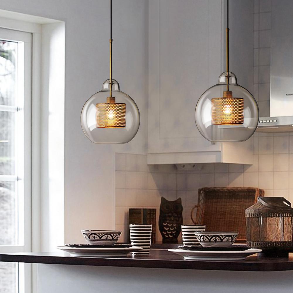 Sleek Round Cut Glass Pendant Light Fixture
