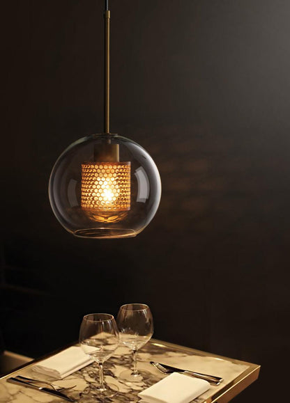 Sleek Round Cut Glass Pendant Light Fixture
