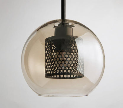 Sleek Round Cut Glass Pendant Light Fixture