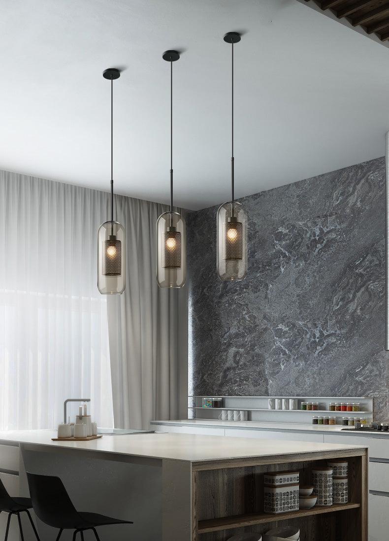 Sleek Round Cut Glass Pendant Light Fixture
