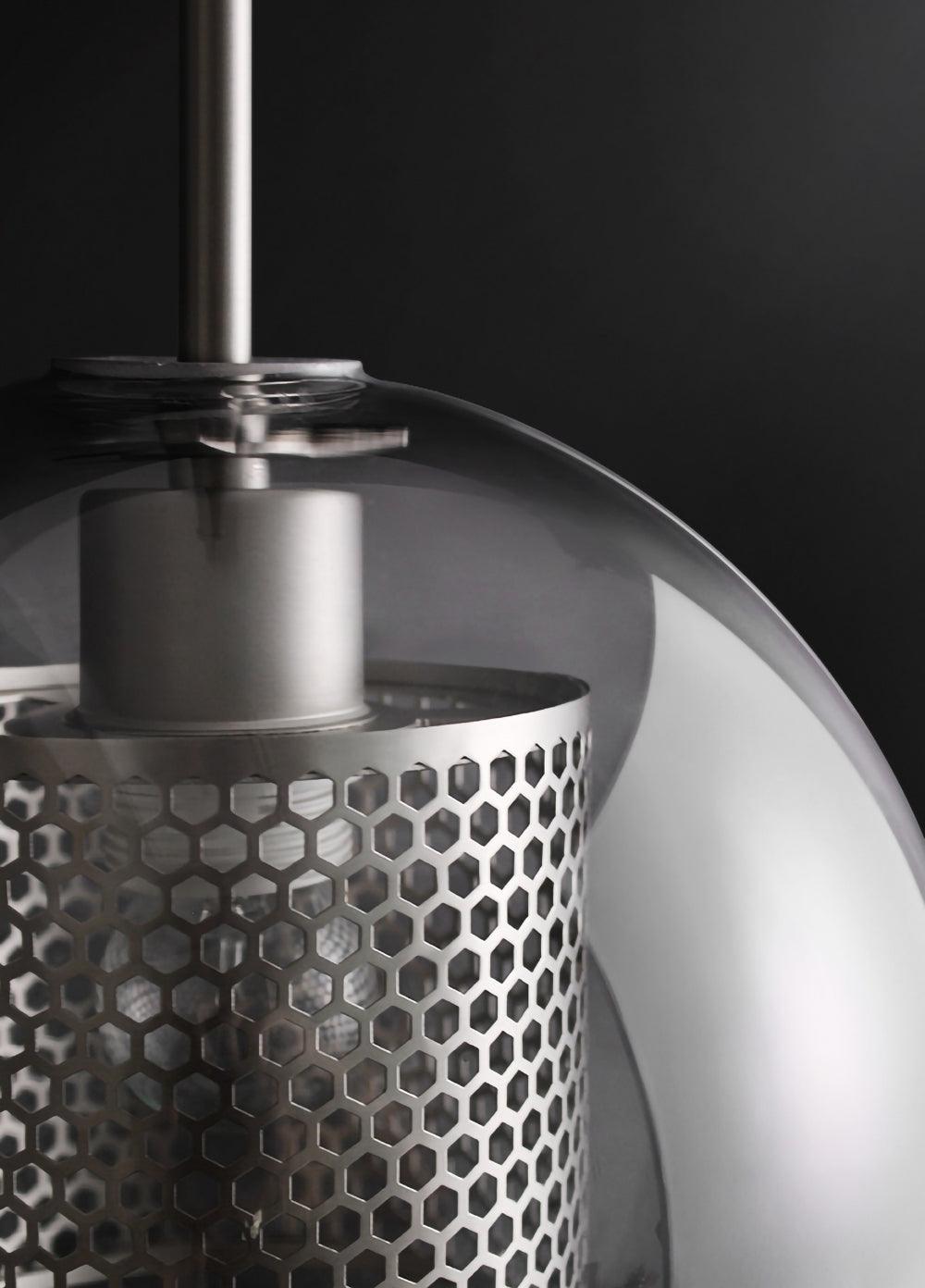 Sleek Round Cut Glass Pendant Light Fixture