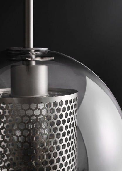 Sleek Round Cut Glass Pendant Light Fixture
