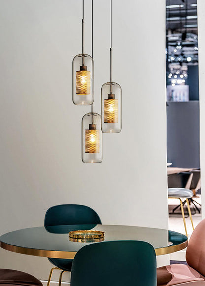 Sleek Round Cut Glass Pendant Light Fixture