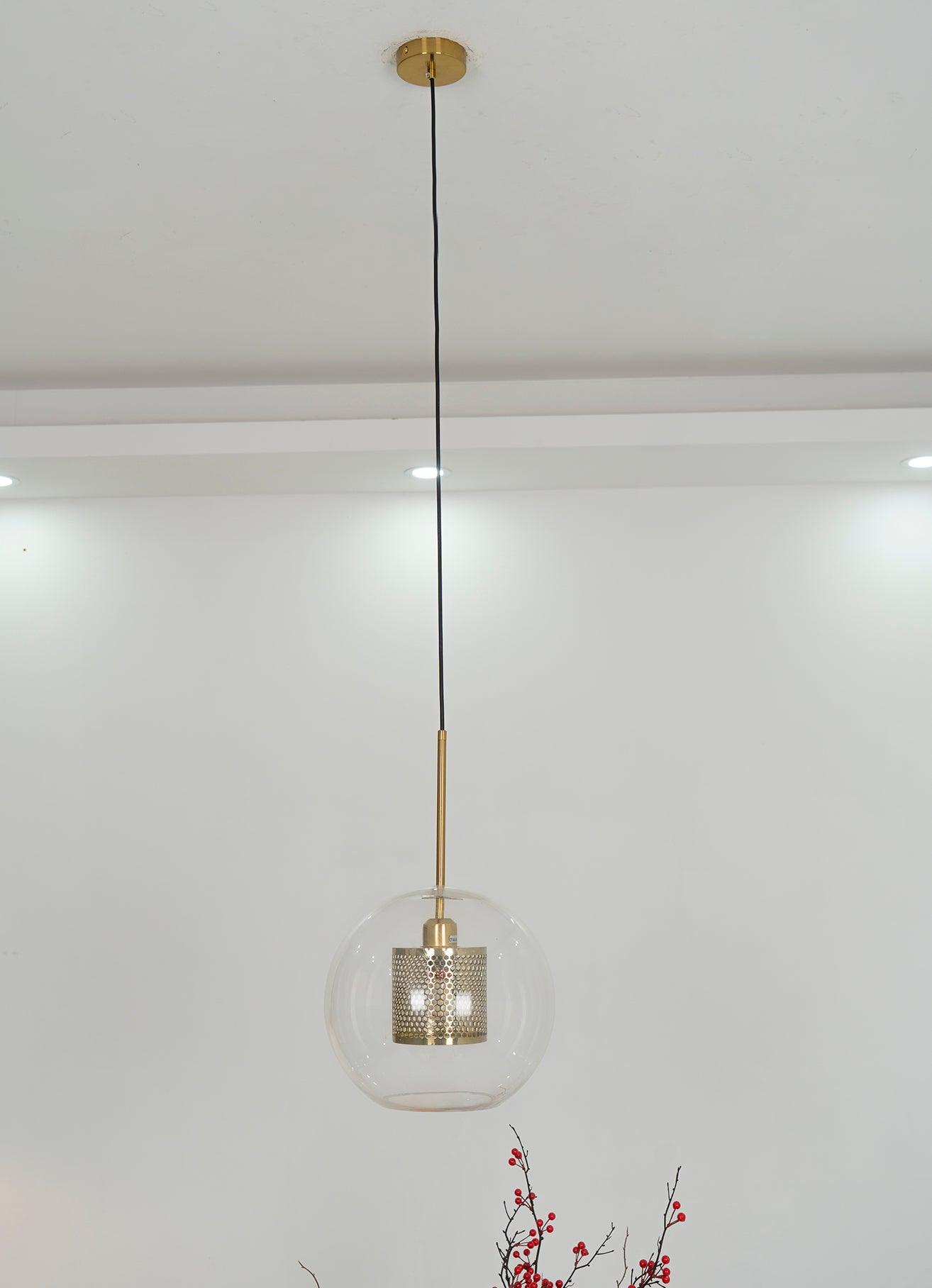 Sleek Round Cut Glass Pendant Light Fixture