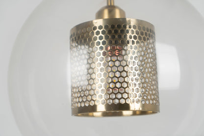 Sleek Round Cut Glass Pendant Light Fixture
