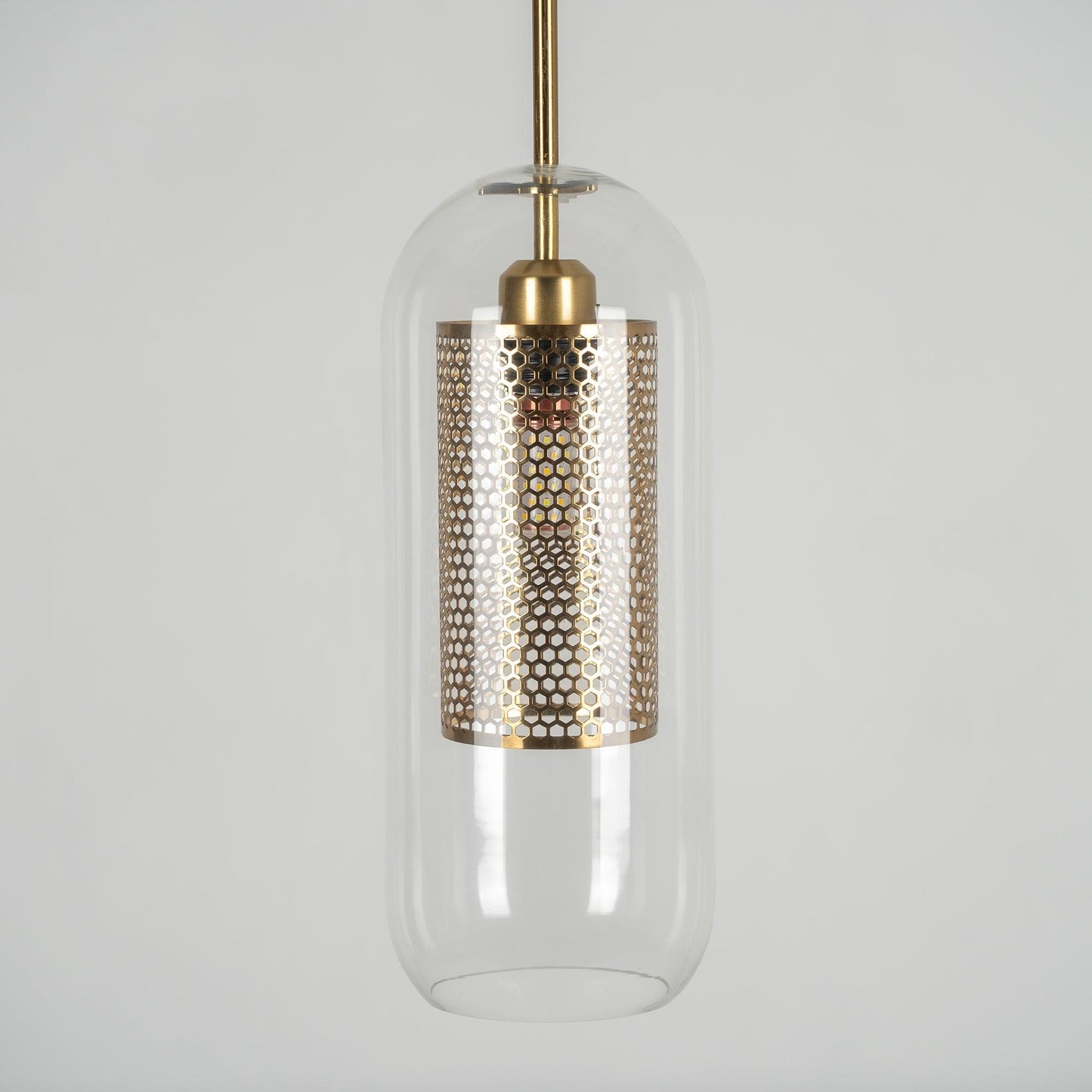 Sleek Round Cut Glass Pendant Light Fixture