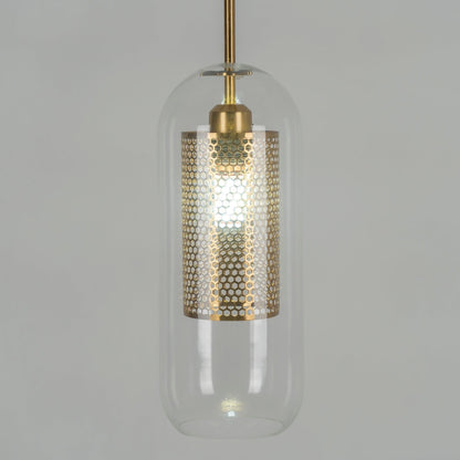 Sleek Round Cut Glass Pendant Light Fixture