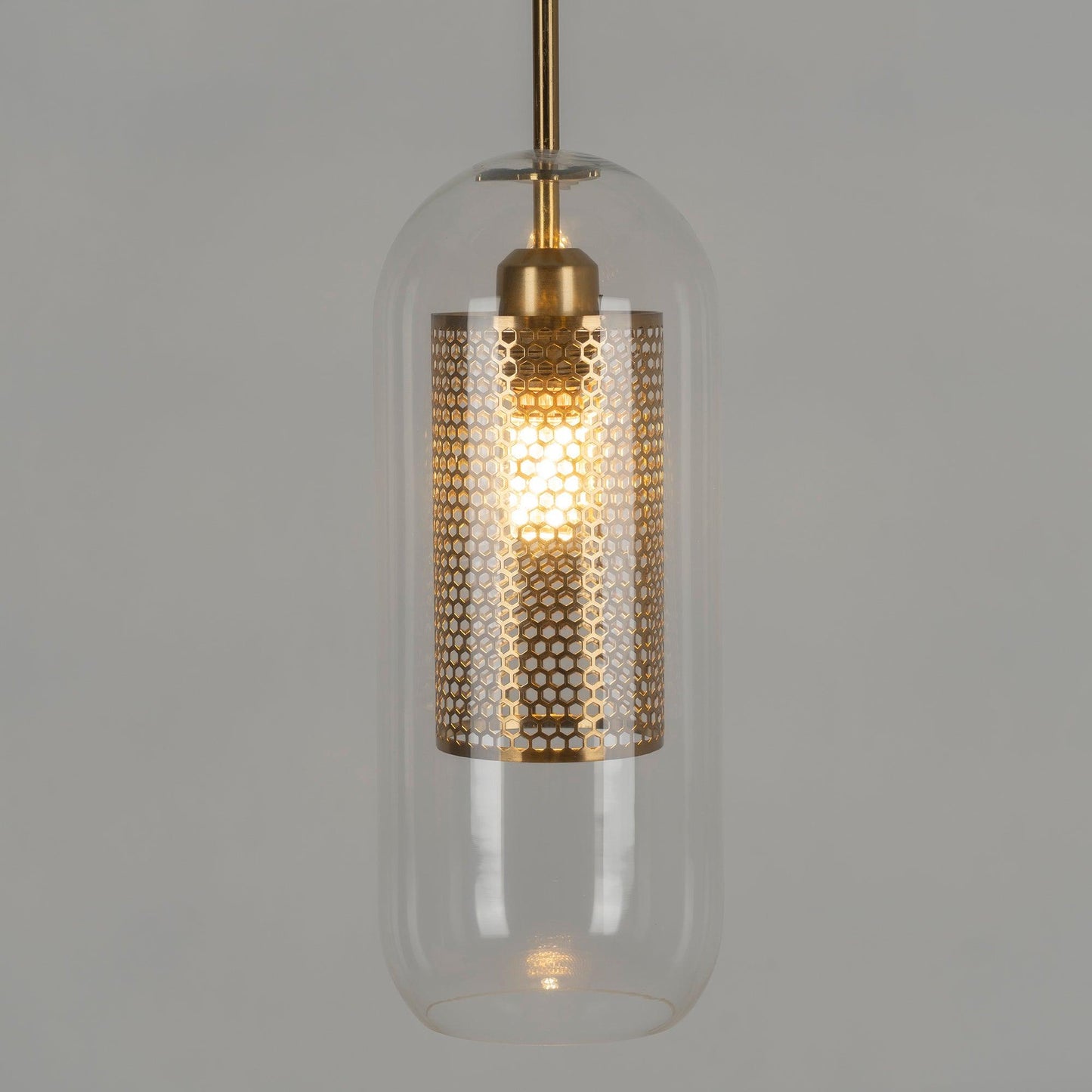Sleek Round Cut Glass Pendant Light Fixture