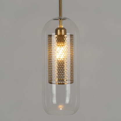 Sleek Round Cut Glass Pendant Light Fixture