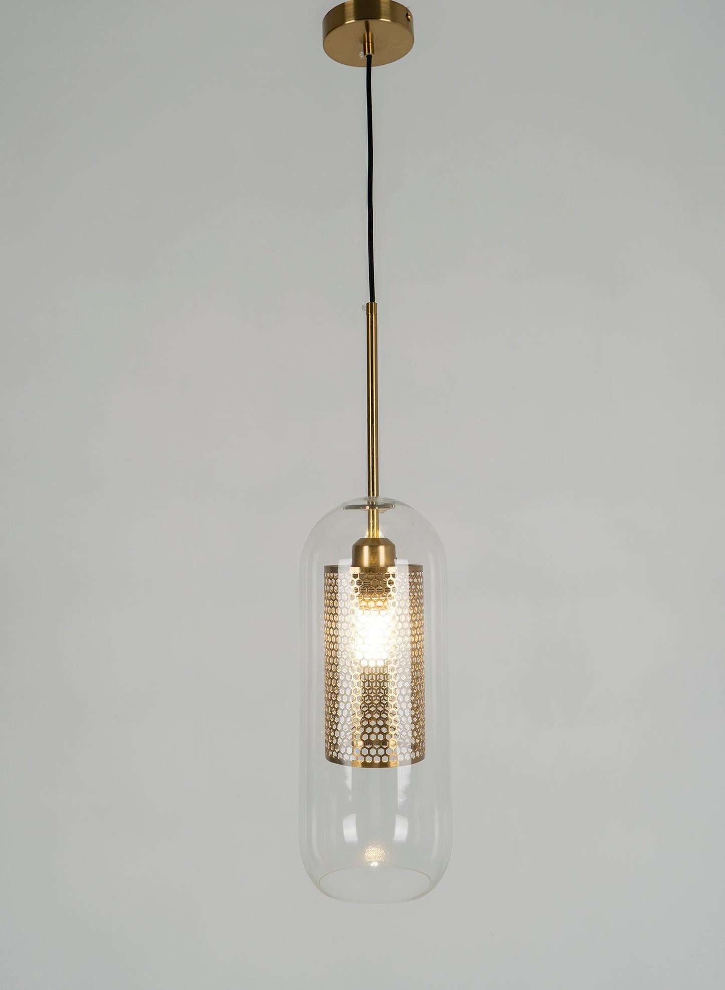 Sleek Round Cut Glass Pendant Light Fixture