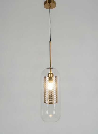 Sleek Round Cut Glass Pendant Light Fixture